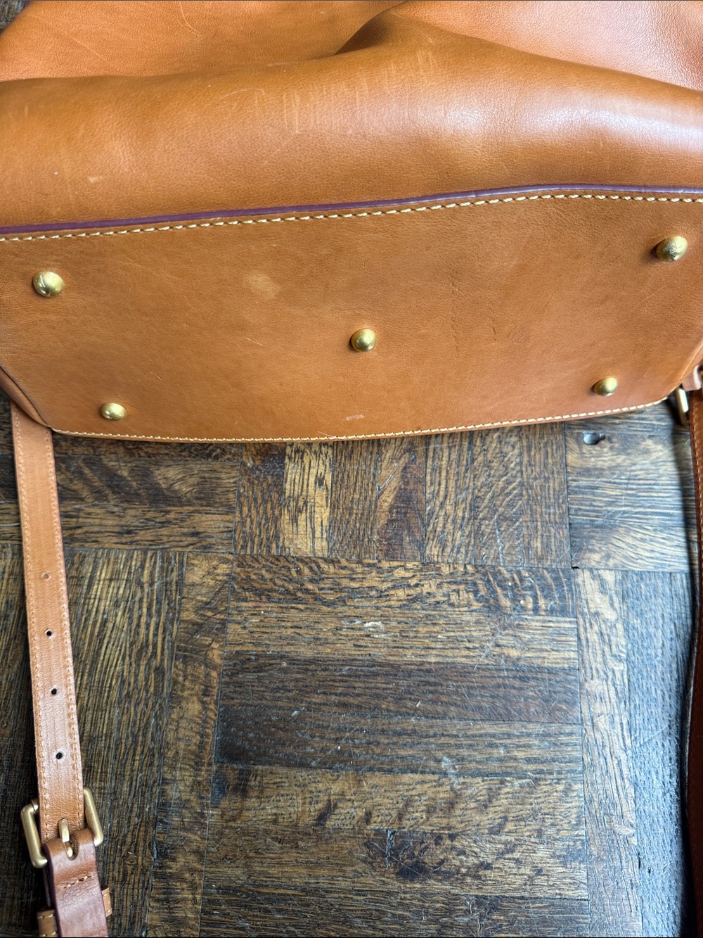Dooney & Bourke Pebbled Leather Satchel in Tan Brown - Picture 8 of 9